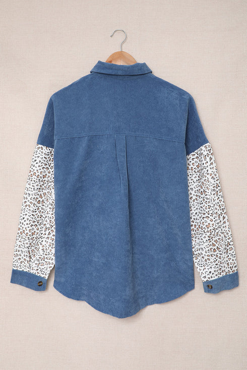 Patchwork Corduroy Buttoned Shirt Jacket